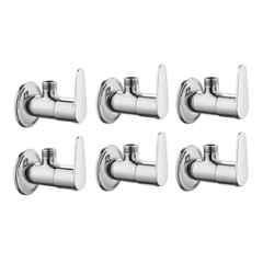 Fastgear Fusion Brass Silver Chrome Finish Angle Valve, FG2553 (Pack of 6)