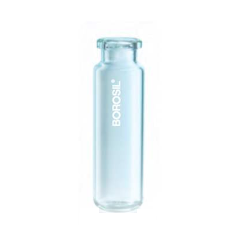 Borosil 100 Pcs 20ml Clear Headspace Vial with 20mm Cap, VC20F120ASC051 (Pack of 10)