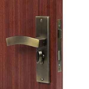 Handle Waala LB10002 8 inch 60mm Stainless Steel Antique Brass Finish Cylindrical Plate One Side Key Mortise Door Lock Set