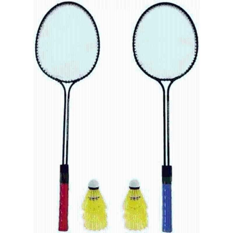 STYRKR Multicolour Double Badminton Racquet Kit & 3 Pcs Shuttlecock