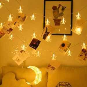 Gigawatts Hexcilia 14 Warm White LED Photo Hanging Clip String Lights, Length: 13 m
