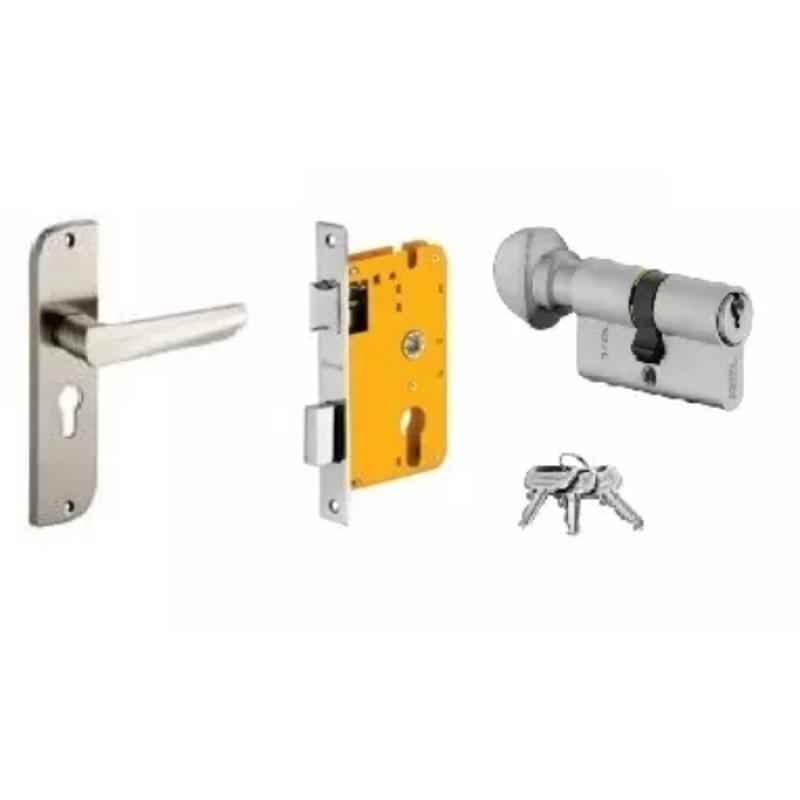 Dorset HL Series Amy 60mm Stainless Steel Patina Finish Door Handle Lock Set with Knob & Key (Pack of 4)