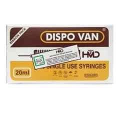 Dispovan 100 Pcs 20ml Plastic Transparent Syringe Box with Needle for Single Use