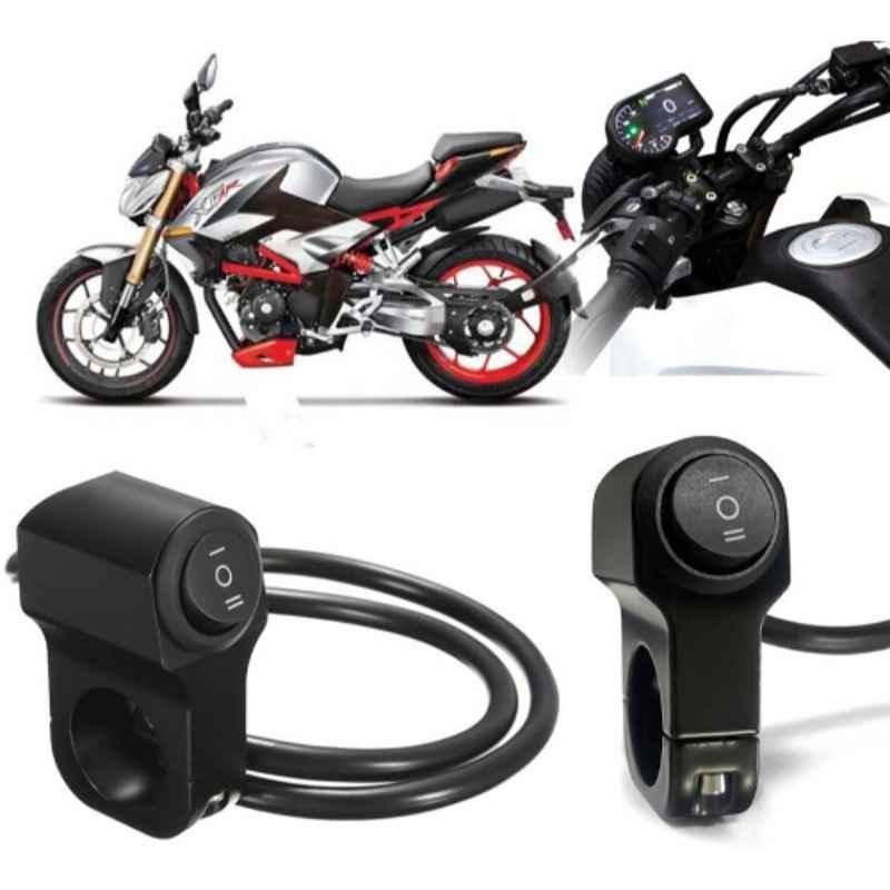 Auto Pearl 12V Aluminium Alloy Black Motorcycle Handlebar Headlight Switch for XF3R
