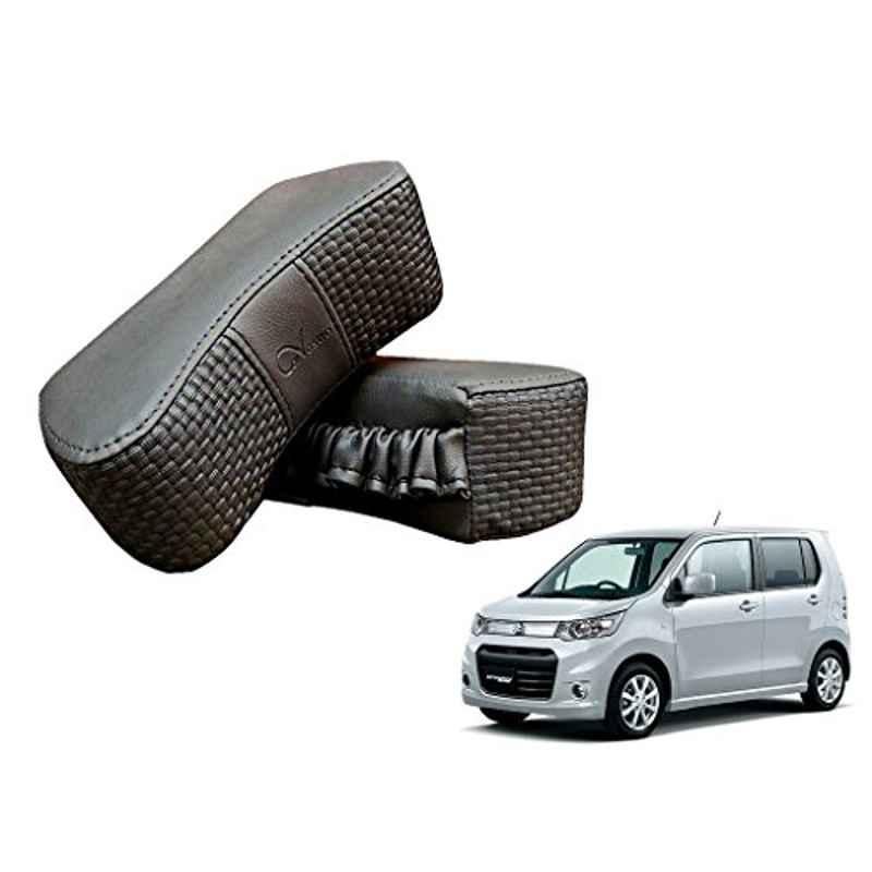 Kozdiko 2 Pcs Memory Foam Grey Luxurious Neck Rest Cushion Pillow Set for Maruti WagnoR Stingray