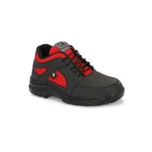 Eego Italy WW-98 Leather Steel Toe Red Lace-up Safety Shoes with Reflectors, Size: 12