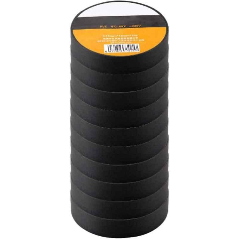 18mm PVC Black Waterproof Electrical Insulation Tape (Pack of 10)