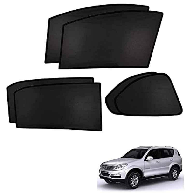 Kozdiko 4 Pcs Custom Fit Non Magnetic Curtains Mesh Car Sun Shade Set for Mahindra Rexton