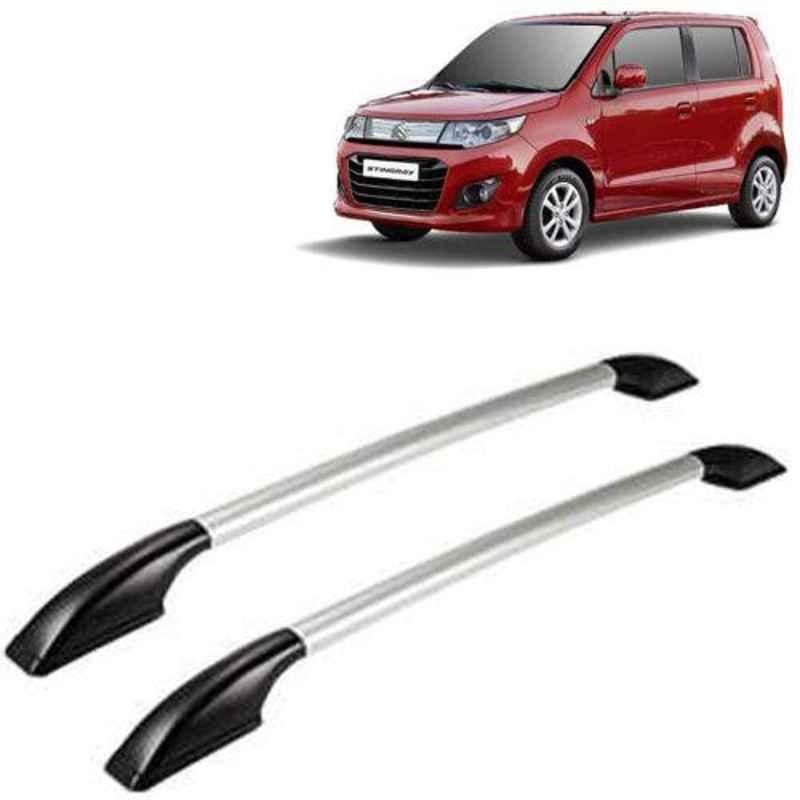 Vocado Black & Silver Drill Free 2 Pcs Car Roof Rail