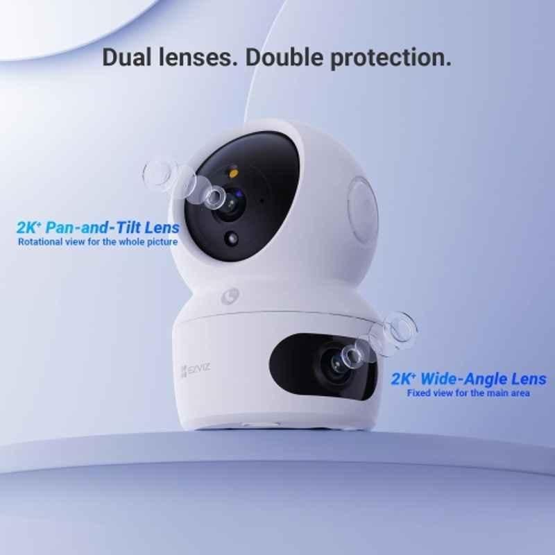 EZVIZ H7C Dual 2k Lens Pan-Tilt Smart Wi-Fi Camera Color Night Vision & SD Card Support Upto 512GB 2 Way Calling, 360 deg Panoramic View,