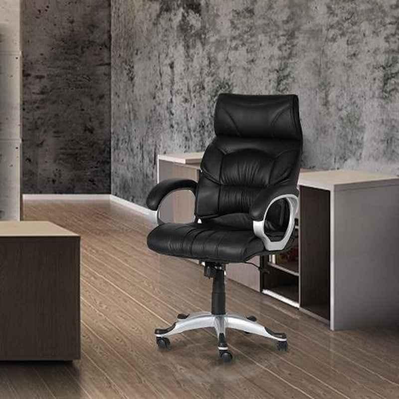 Mezonite High Back Black Office Chair Made Of Leatherette (Pack of 2)