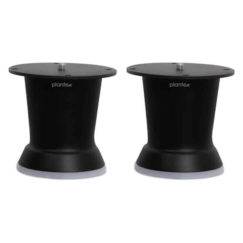 Plantex 3 inch Stainless Steel Black Sofa Legs with Rubber Grip (Pack of 2)