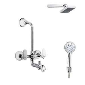 Ocean 3in1 Single Lever Wall Mixer with Hand Shower Provision for Hot and  Cold Water/Chrome Finish/Brass Material