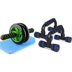 Shopeleven ABS Multicolour AB Wheel & Pushup Bar Combo for Core Toning