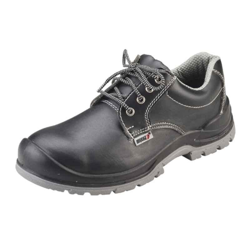 Udyogi Edge DD EX Microfiber Steel Toe Black Safety Shoes, Size: 12