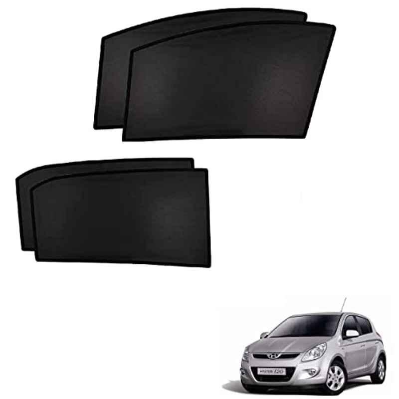 Kozdiko 4 Pcs Custom Fit Non Magnetic Curtains Mesh Car Sun Shade Set for Hyundai I20 Old