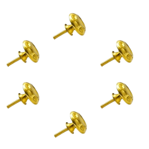 Mix & Match Crown 40mm Brass Golden Round Handmade Cabinet Knob for Wardrobe, Drawer & Cupboard (Pack of 6)
