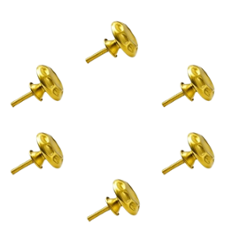 Mix & Match Crown 40mm Brass Golden Round Handmade Cabinet Knob for Wardrobe, Drawer & Cupboard (Pack of 6)