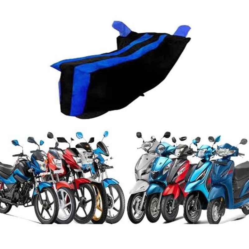 Zeeko Black & Blue Bike Body Cover for TVS Phoenix