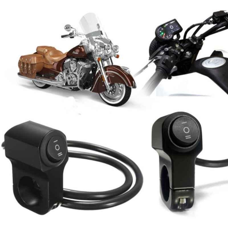 Auto Pearl 12V Aluminium Alloy Black Motorcycle Handlebar Headlight Switch for Chief Vintage