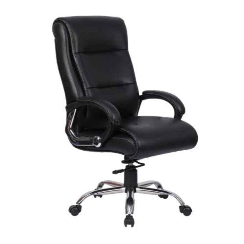 Modern India Leatherette Black High Back Office Chair, MI269 (Pack of 2)