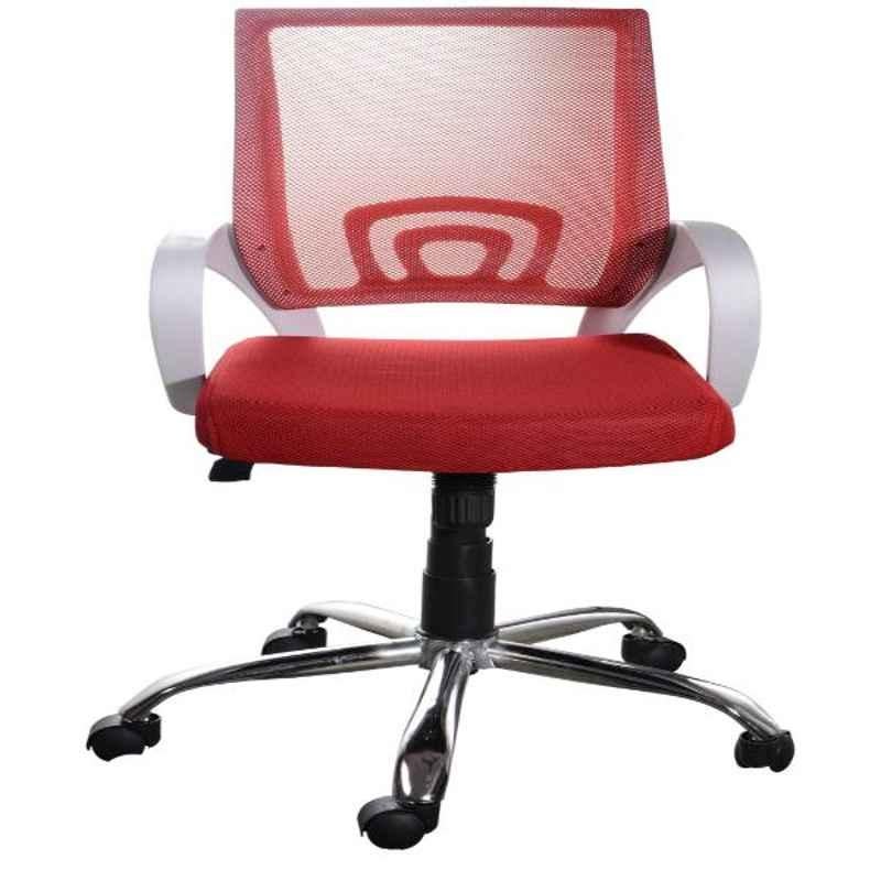 Regent Voom Net & Metal White & Red Mesh Chair