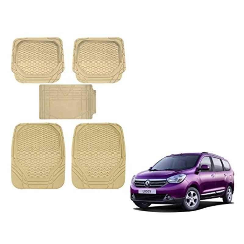 Kozdiko 5 Pcs 8855TW Beige Car Foot Mat Set for Renault Lodgy, koz_42594