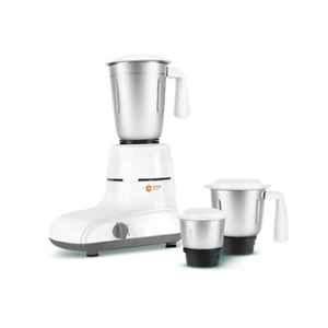 Orient Aquilla 500W ABS Plastic White & Grey Mixer Grinder with 3 Jars, MGAQ50G3