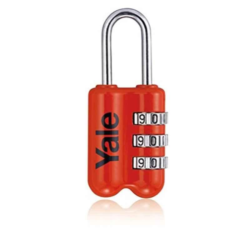 Yale YP2 YP2-23-128-1R 23mm Brass Red Combination Padlock