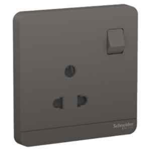 Schneider Electric AvatarOn 6A 3P 250 VAC Polycarbonate Dark Grey Switched Socket, E8315_6_DG