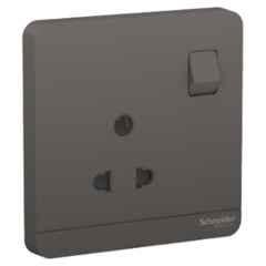Schneider Electric AvatarOn 6A 3P 250 VAC Polycarbonate Dark Grey Switched Socket, E8315_6_DG