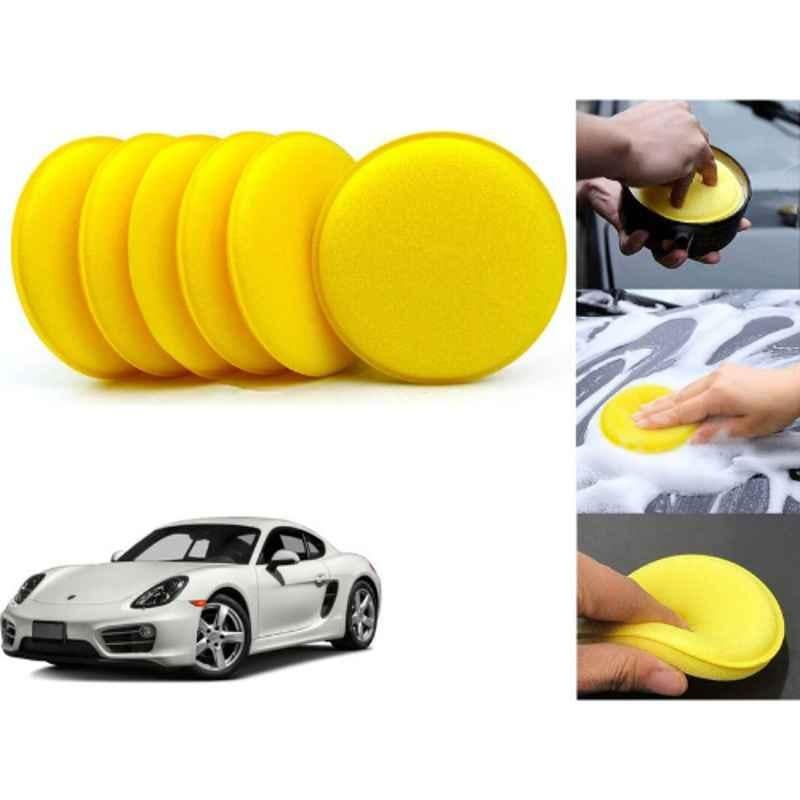 Auto Pearl Polyurethane Beige Washing & Waxing Polish Foam Sponge for Porsche Cayman (Pack of 6)