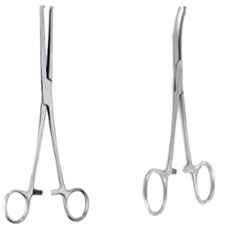 Forgesy 6 inch Stainless Steel Straight & Curved Artery Forceps, FORGESY210 (Pack of 2)