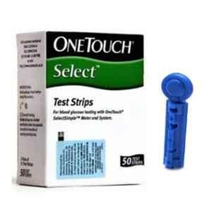 Johnson & Johnson One Touch Select 50 Pcs Test Strips & Euroclix 100 Pcs 30 Gauge Blood Lancet Box