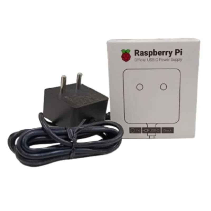 Raspberry Pi 15W Black Official USB C Power Supply Adapter, TIFPS0111