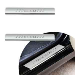 SureStrive 2 Pcs Stainless Steel Silver Footstep Sill Plate Set without LED for Maruti Suzuki Eeco All Model