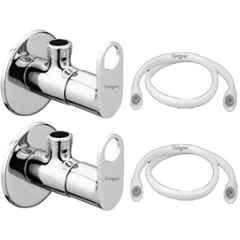 Fastgear Stainless Steel White Chrome Finish Prime Angle Cock (Pack of 2)
