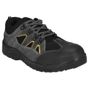 Kavacha Rhino Leather Steel Toe Grey Work Safety Shoes, Size: 10