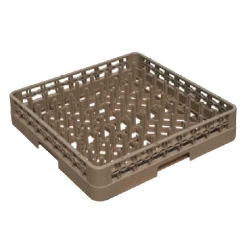 Baiyun 50x50x10cm Brown 64-Compartment Plate & Tray Rack, AF11015