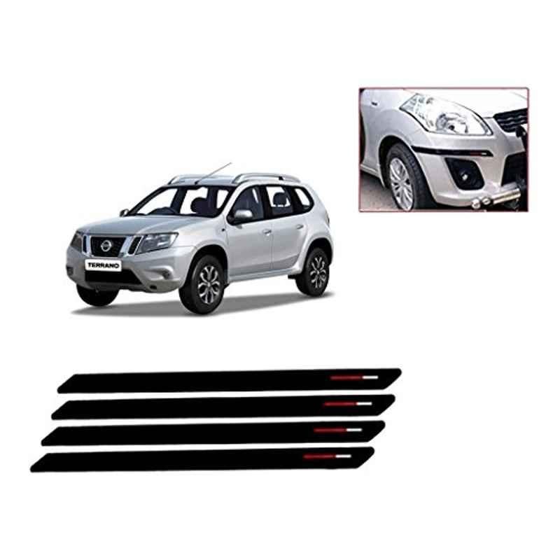 Kozdiko 4 Pcs Black & Red Bumper Protector Set for Nissan Terrano