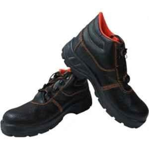 Vsafe V-6 Synthetic Leather Steel Toe Black Safety Shoes, Size: 7