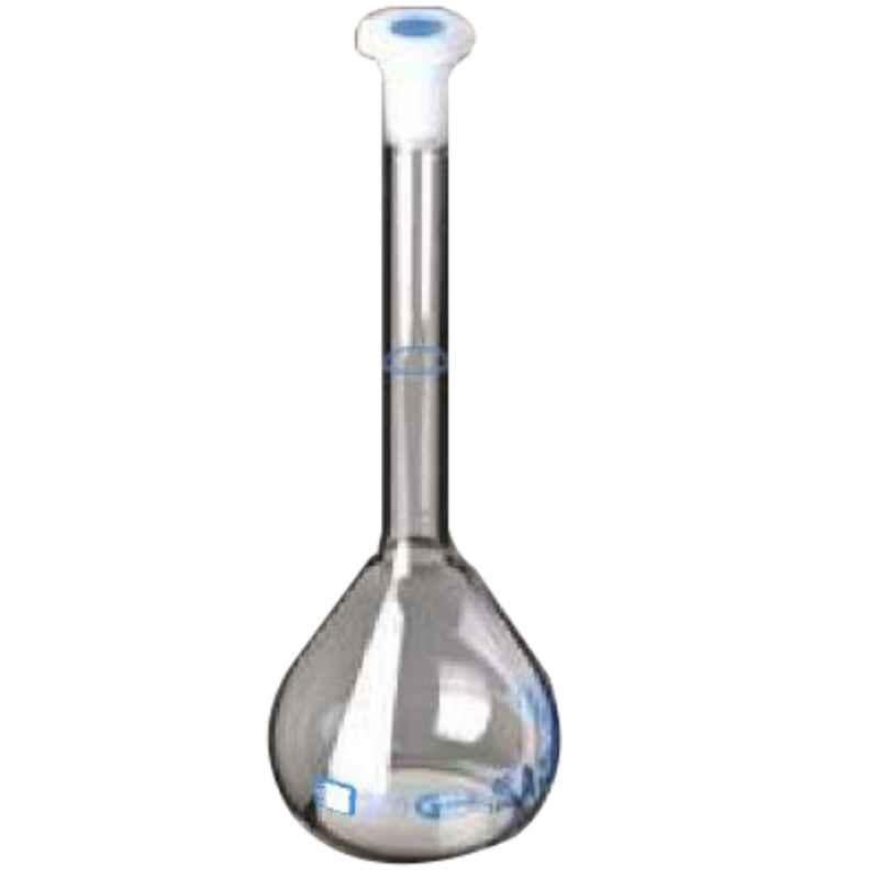 Glassco 2000ml Qr Coded Volumetric Flask with Penny Head Glass & Polyethylene Stopper, QR.130.576.11
