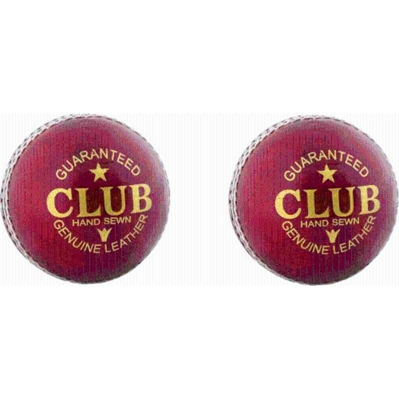 Diablo Standard Red 2 Part Cricket Leather Ball (Pack of 2)