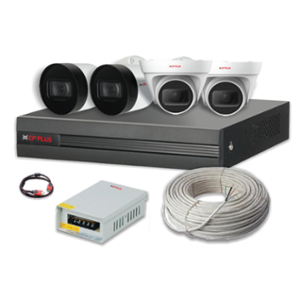 CP Plus 5MP 2 Dome & 2 Bullet, 4 Channel DVR CCTV Camera Kit