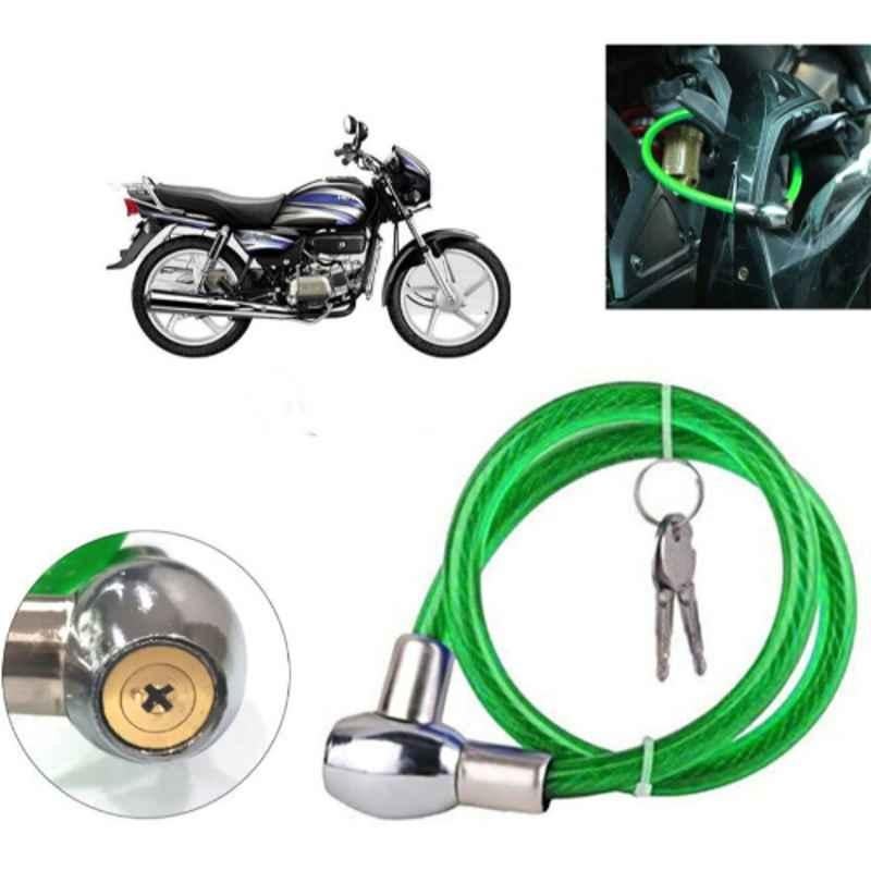 Auto Pearl PVC & Plastic Green Heavy Duty Cable Lock for Splendor Pro, 198