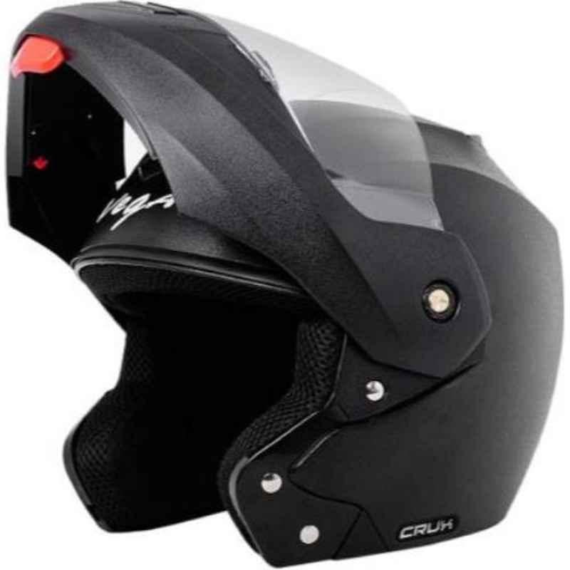 Vega Crux Black Flip-Up Motorbike Helmet, Size (XL, 600 mm)