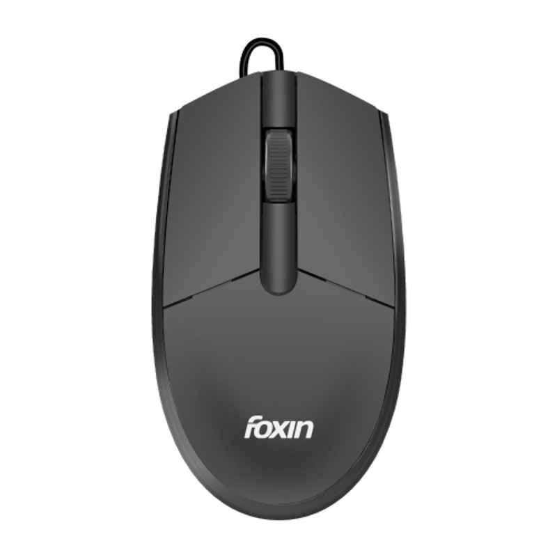 Foxin Glide 1200DPI Black Wired Optical Mouse with 1.2m Cable for Laptop, PC, Desktop & Gaming