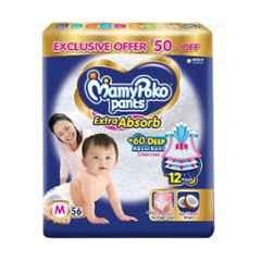 Mamy Poko 56 Pcs Extra Absorb Diapers Pant Packet, Size: Medium