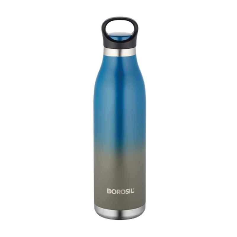 Borosil Colour Crush 700ml Stainless Steel Blue Hydra Vacuum Insulated Flask Water Bottle, BT0700BLE402