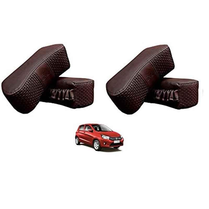 Kozdiko 4 Pcs CV Designer Cola Leatherite Neck Rest Car Cushion Pillow Set for Maruti Suzuki Celerio